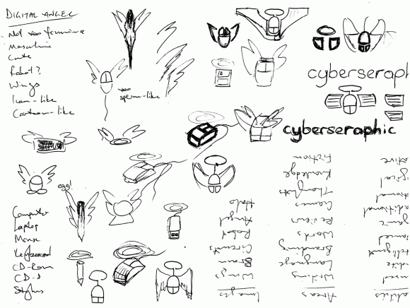 Concept phase for the cyberseraphic redesign
