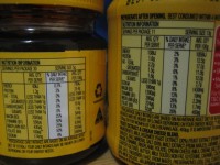 Vegemite nutritional comparison, side by side